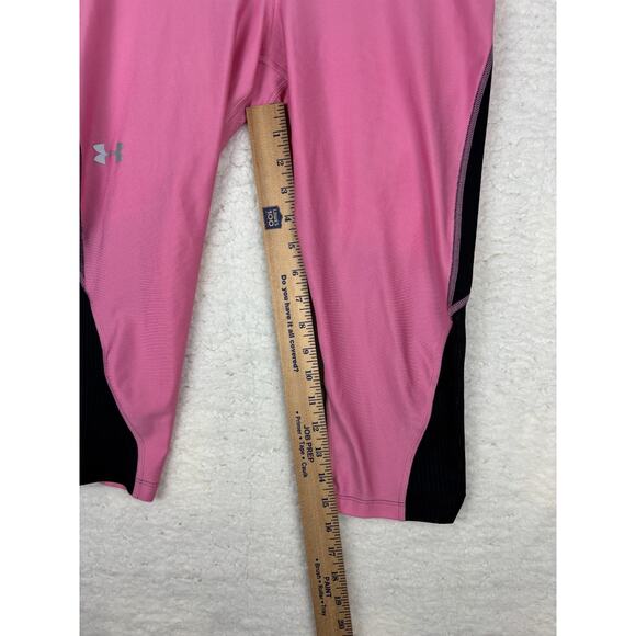 Under Armour HeatGear Pink Black Capri Leggings Women’s Large - Picture 4 of 11